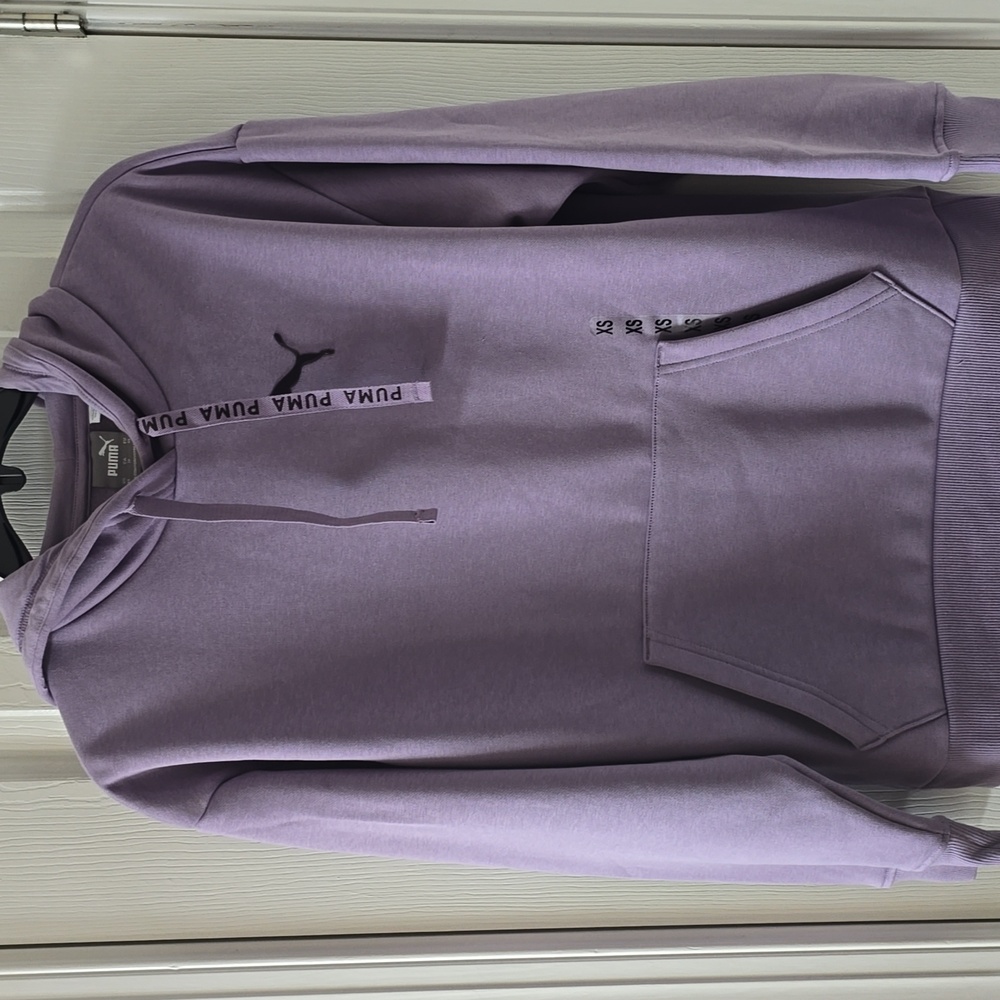 PUMA BRAND SIGNATURE WOMEN'S PURPLE PULLOVER HOODIE SIZE XS